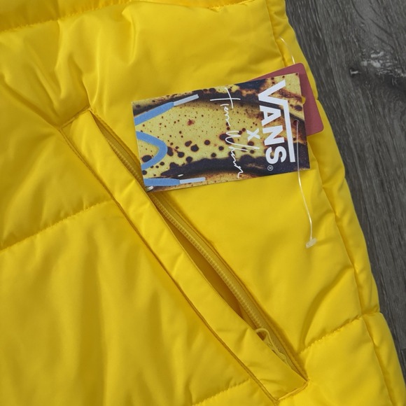 Vans X Tierra Whack Collab Puffer Zip Vest Yellow Size XL Skate Streetwear - Picture 3 of 14